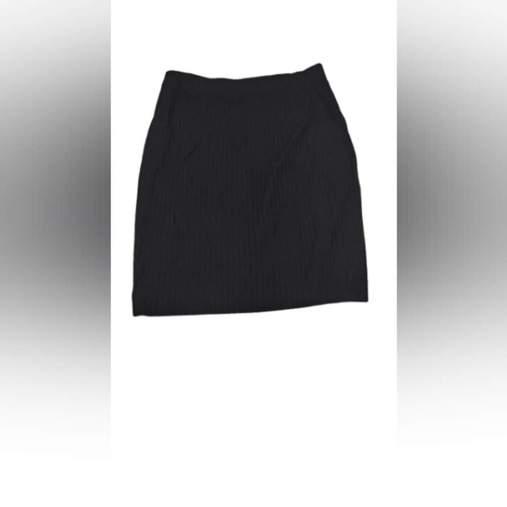St John Women's Black Knit Ribbed Skirt Sz 4